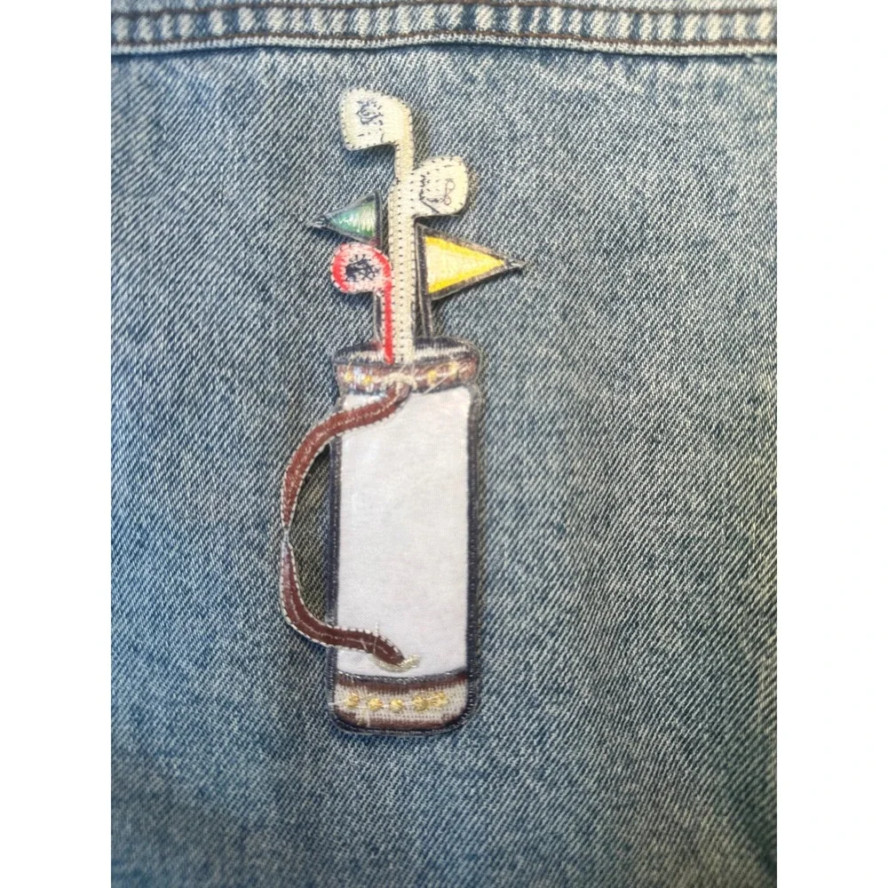 Golf Bag Patch Iron On Applique Embroidered Golf Clubs‎ Flags DIY Craft